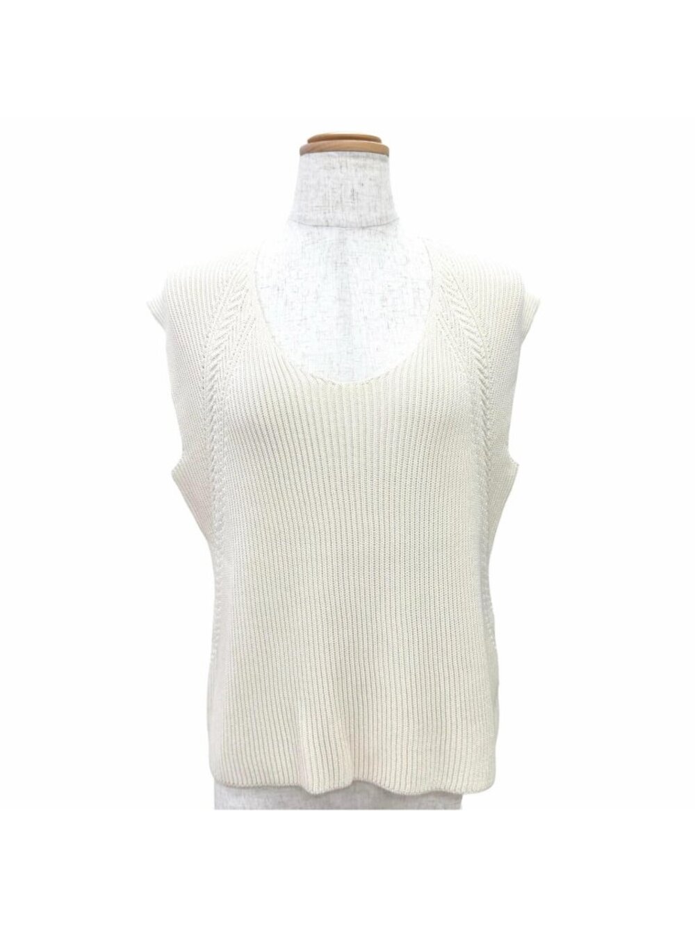 Hermes Sleeveless Knit Vest Simple Design Ivory 34